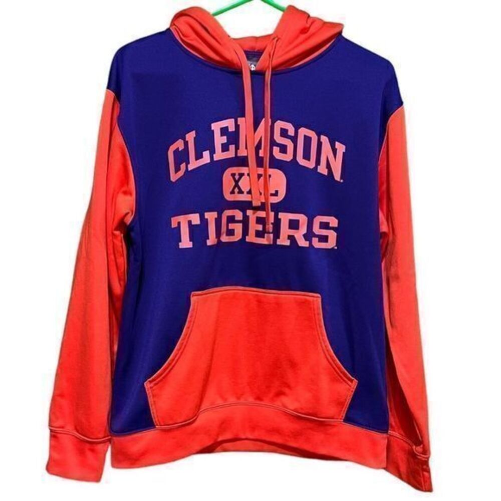 Clemson University Tigers Pullover Hoodie Orange‎ Purple Size Medium